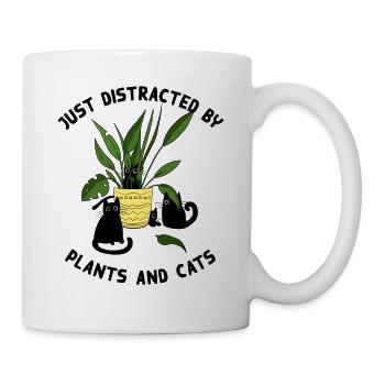 Juste distrait par les plantes et les chats - Mug blanc - blanc - Droite
