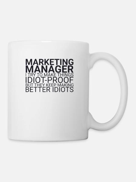 « Directeur Marketing Idiot | Marketing » - Mug blanc - blanc