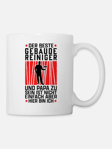Bester Gebäudereiniger Papa Fensterputzer - Tasse - Weiß