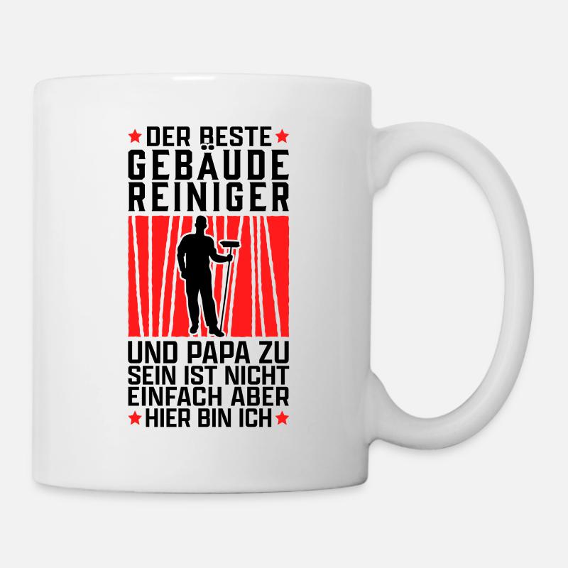 Bester Gebäudereiniger Papa Fensterputzer - Tasse - Weiß