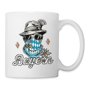 Freistaat Bayern T-Shirt Herren Bayrische Tracht - Tasse - Weiß - Rechts