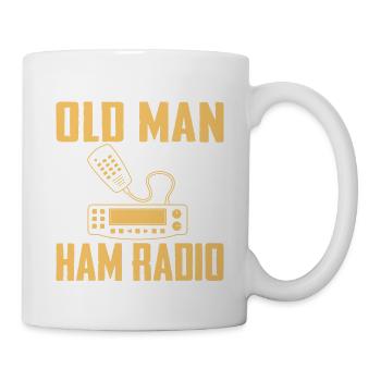 Never Underestimate an Old Man with a Ham Radio ha - Mug - white - Right
