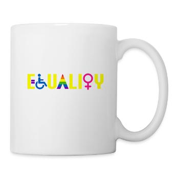 Egalité MOIS DE LA FIERTÉ LGBT Hommes Femmes Gay Bi - Mug blanc - blanc - Droite