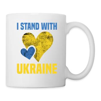 I Stand With Ukraine Herz Krieg Frieden Peace - Tasse - Weiß - Rechts