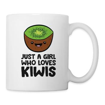 Nur ein Mädchen, das Kiwis liebt - Tasse - Weiß - Rechts