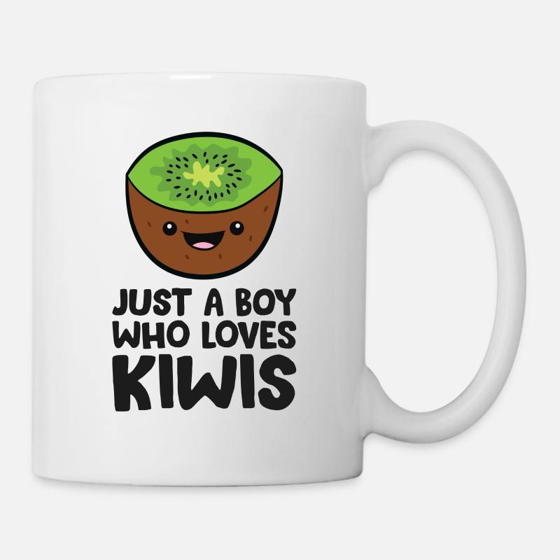 Nur ein Junge, der Kiwis liebt - Tasse - Weiß