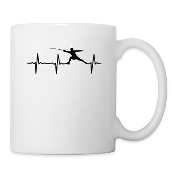 Fechten Heartbeat Fechten Spieler Fechten Spiel - Tasse - Weiß - Rechts