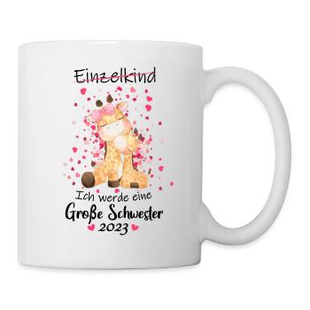 Ich Werde Eine Große Schwester 2023 - Tasse - Weiß - Rechts