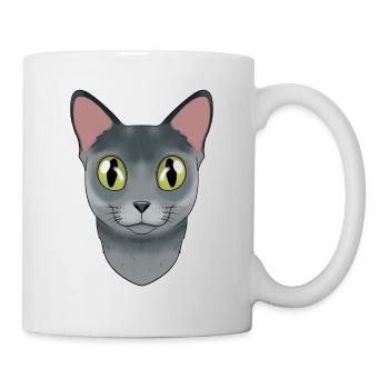 Cat Lover I Cat Face I Russian Blue Cat - Tasse - Weiß - Rechts