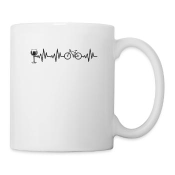 Radfahren Heartbeat Wein Mountainbiking Fahrrad - Tasse - Weiß - Rechts