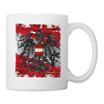 Austria Shirt Flag Coat of Arms & Eagle - Mug - white - Right