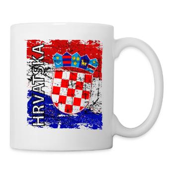 Hrvatska Flagge Wappen Kroatien - Tasse - Weiß - Rechts
