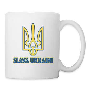 Slava Ukraini Freedom Europe Ukraine Kiev Soutien - Mug blanc - blanc - Droite