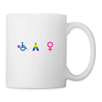 Egalité MOIS DE LA FIERTÉ LGBT Hommes Femmes Gay Bi - Mug blanc - blanc - Droite