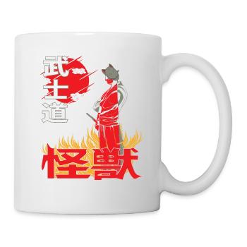Ninja Artwork Sunset Japan Anime stil in Flammen - Mug blanc - blanc - Droite
