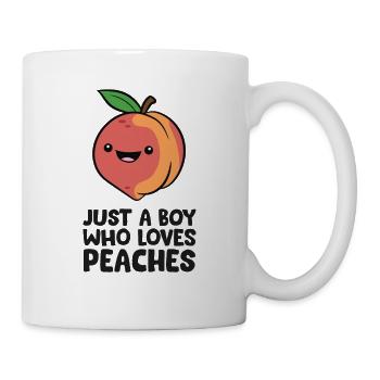 Nur ein Junge, der Pfirsiche liebt - Tasse - Weiß - Rechts