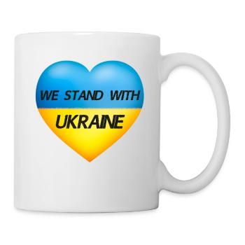 Nous sommes avec Ukraine Heart - Drapeau de l’Ukraine - Mug blanc - blanc - Droite