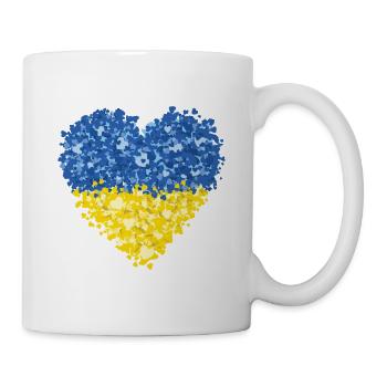 Ukraine Flag Heart Abstract - Mug - white - Right