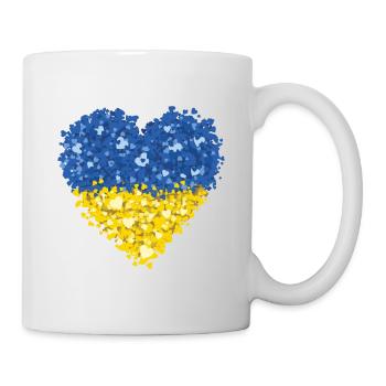 Ukraine Flag Heart Abstract - Mug - white - Right