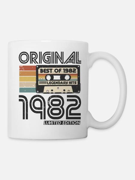 1982 Jahrgang Vintage Retro Geburtstag Geschenk - Tasse - Weiß
