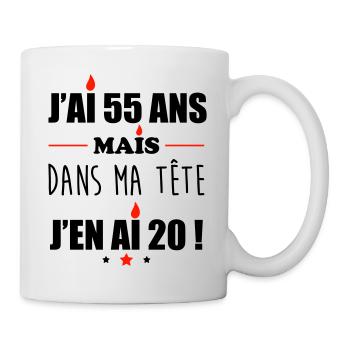 Pas 55 ans anniversaire, cadeau d'anniversaire - Mug blanc - blanc - Droite