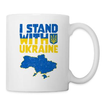 Soutien à l’Ukraine - Je suis aux côtés de l’Ukraine - Mug blanc - blanc - Droite