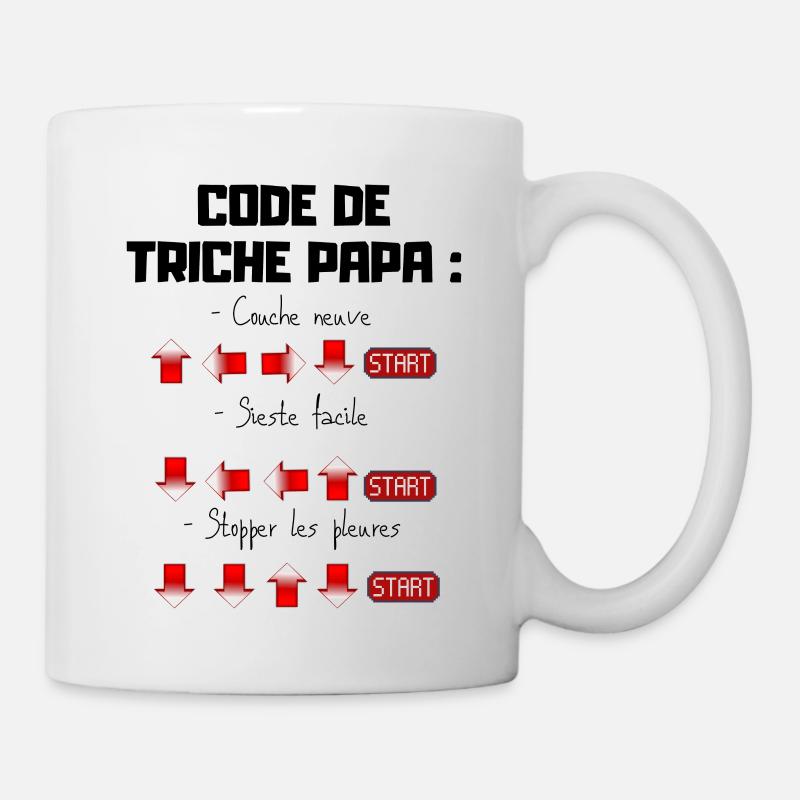 Code de triche papa cadeau papa gamer - Mug blanc - blanc
