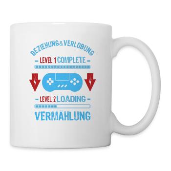 Level Ehemann Loading Gamer Videospiel JGA Männer - Tasse - Weiß - Rechts
