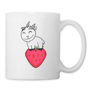 Bock auf Erdbeere - Ziege Ziegenbock - Tasse - Weiß - Rechts