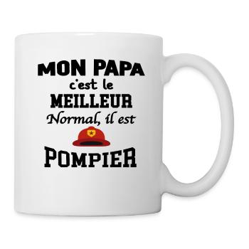 Cadeau papa pompier humour - Mug blanc - blanc - Droite