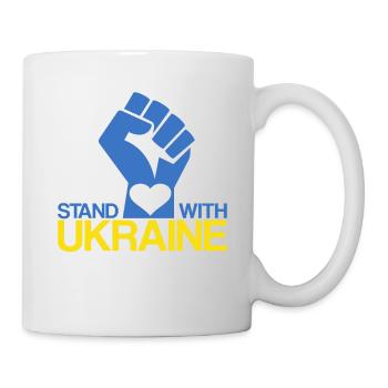STAND WITH UKRAINE Je Soutien L'Ukraine - Mug blanc - blanc - Droite