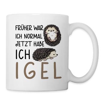 Lustiges Afrikanischer Weißbauchigel Igel Kostüm - Tasse - Weiß - Rechts