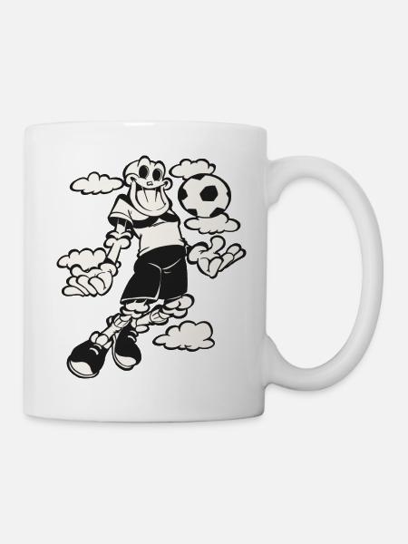 Sportlicher Totenkopf - Foot4 - Tasse - Weiß