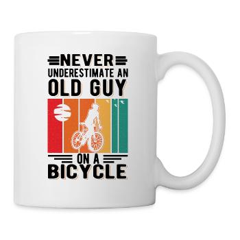 Bicycle Old Man Bike Tour Cyclist - Mug - white - Right