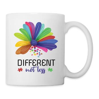 Different Not Less Flower April Autism Awareness - Tasse - Weiß - Rechts