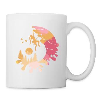 Kletterin am Berg mit Wald motiv - geschenkidee - Tasse - Weiß - Rechts