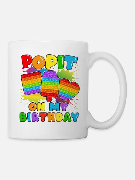 Pop it On My Birthday Fidget Sensory Pop - Mug - white
