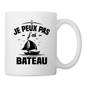 Je peux pas j'ai bateau - Mug blanc - blanc - Droite