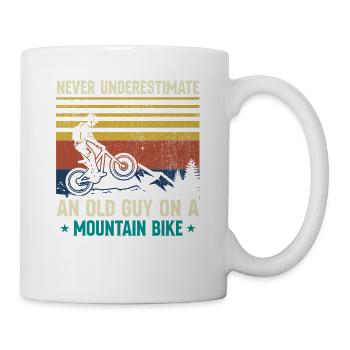 Old Guy On A Mountain Bike - Mountain Bike Lovers - Mug - white - Right
