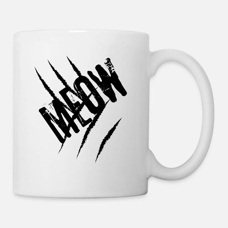 Miaou juste miaou chat noir - Mug blanc - blanc