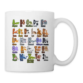 Alphabet Tiere ABCs Lernen - Tasse - Weiß - Rechts