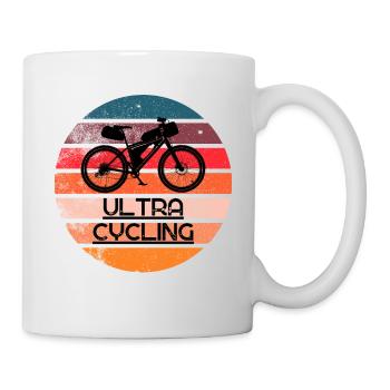 Ultra Cycling, retro Sonnenuntergang - Tasse - Weiß - Rechts