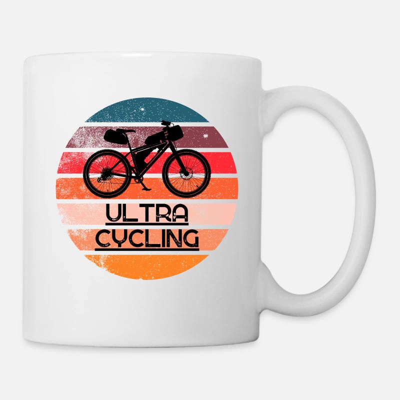 Ultra Cycling, coucher de soleil rétro - Mug blanc - blanc