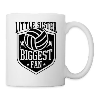 Little Sister Biggest Fan Funny Volleyball - Mug - white - Right