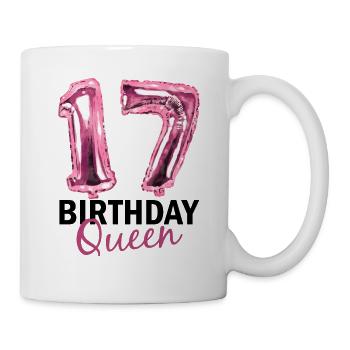 17 Years Birthday Gift Girl Balloons Print - Mug - white - Right