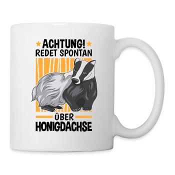 Redet spontan über Honigdachse Marder Dachs - Tasse - Weiß - Rechts