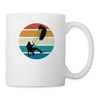 Vintage Kiteboarding, Kiteboarder - Tasse - Weiß - Rechts