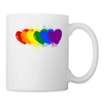 colourful hearts - Mug - white - Right