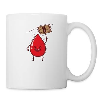 Groupe sanguin 0 gouttes de sang avec cœur bouclier - Mug blanc - blanc - Droite