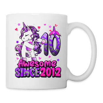Licorne 10 Anniversaire - Mug blanc - blanc - Droite